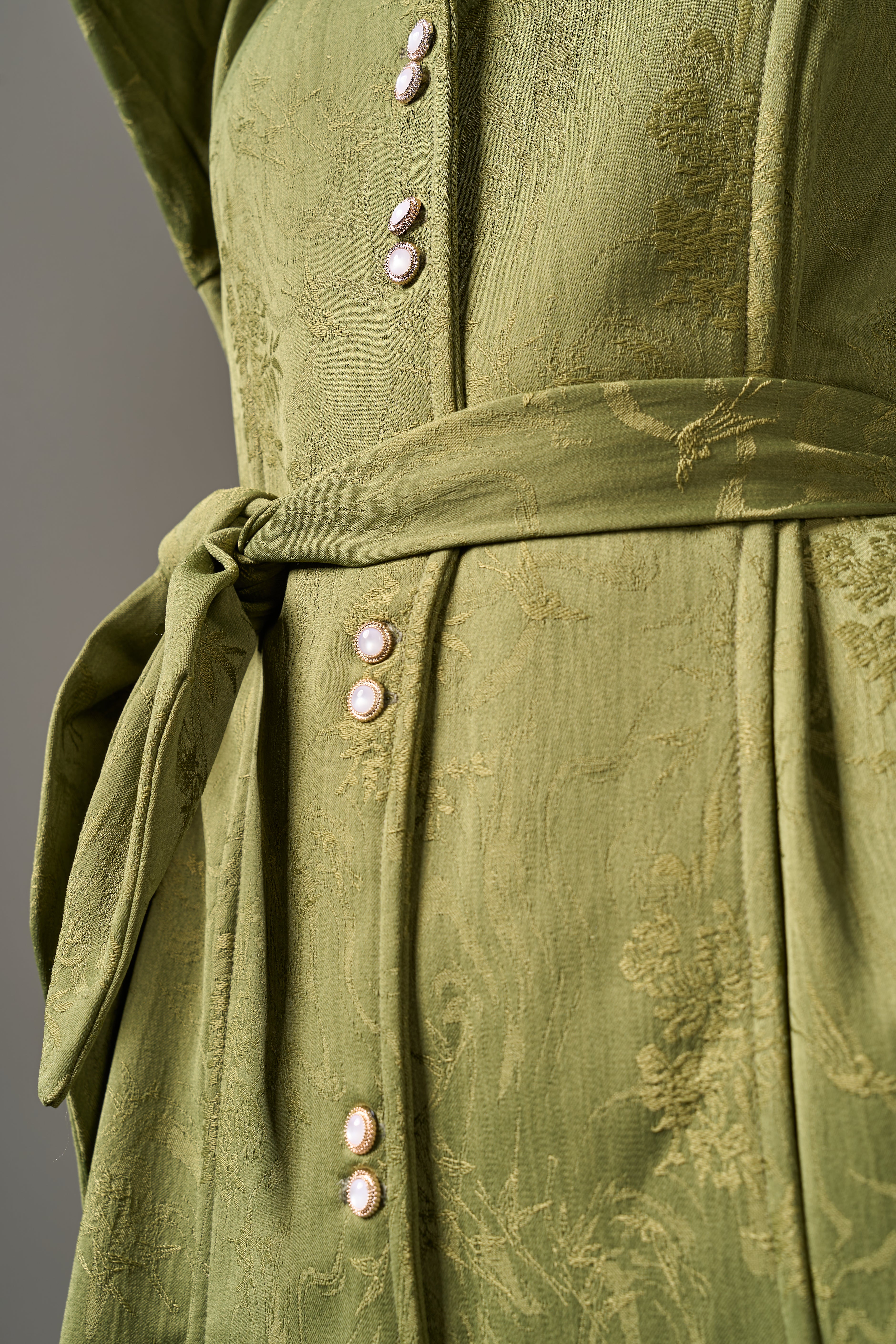 Jacquard Maxi Dress - Green