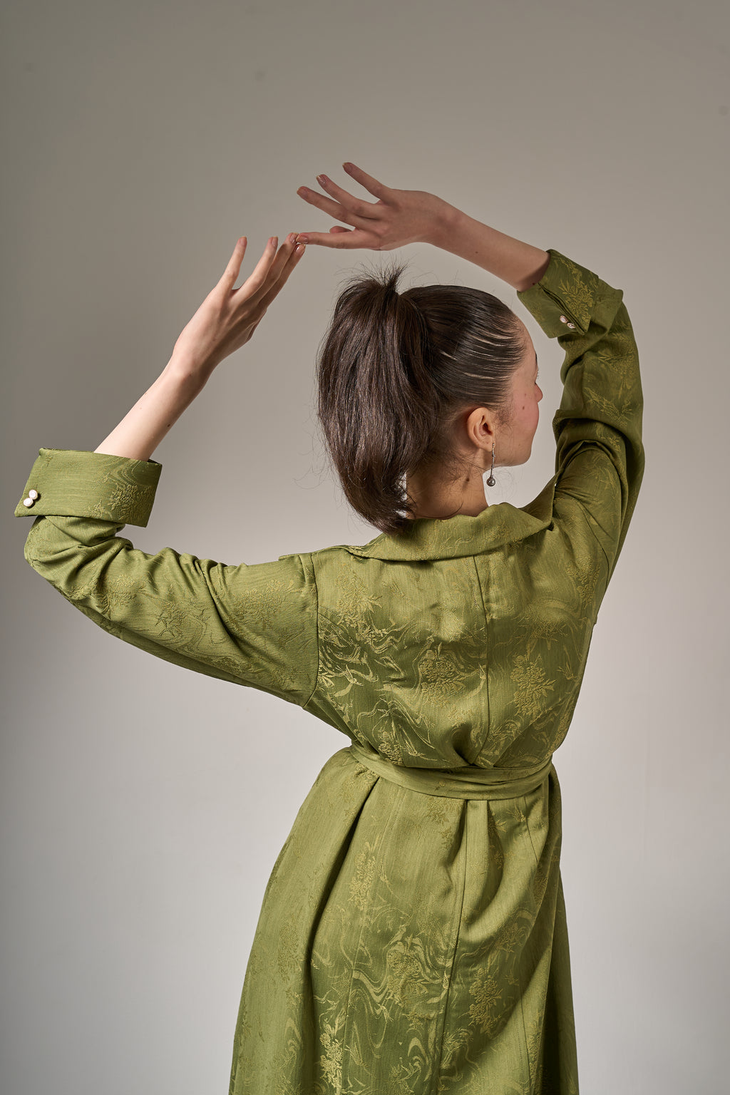 Jacquard Maxi Dress - Green