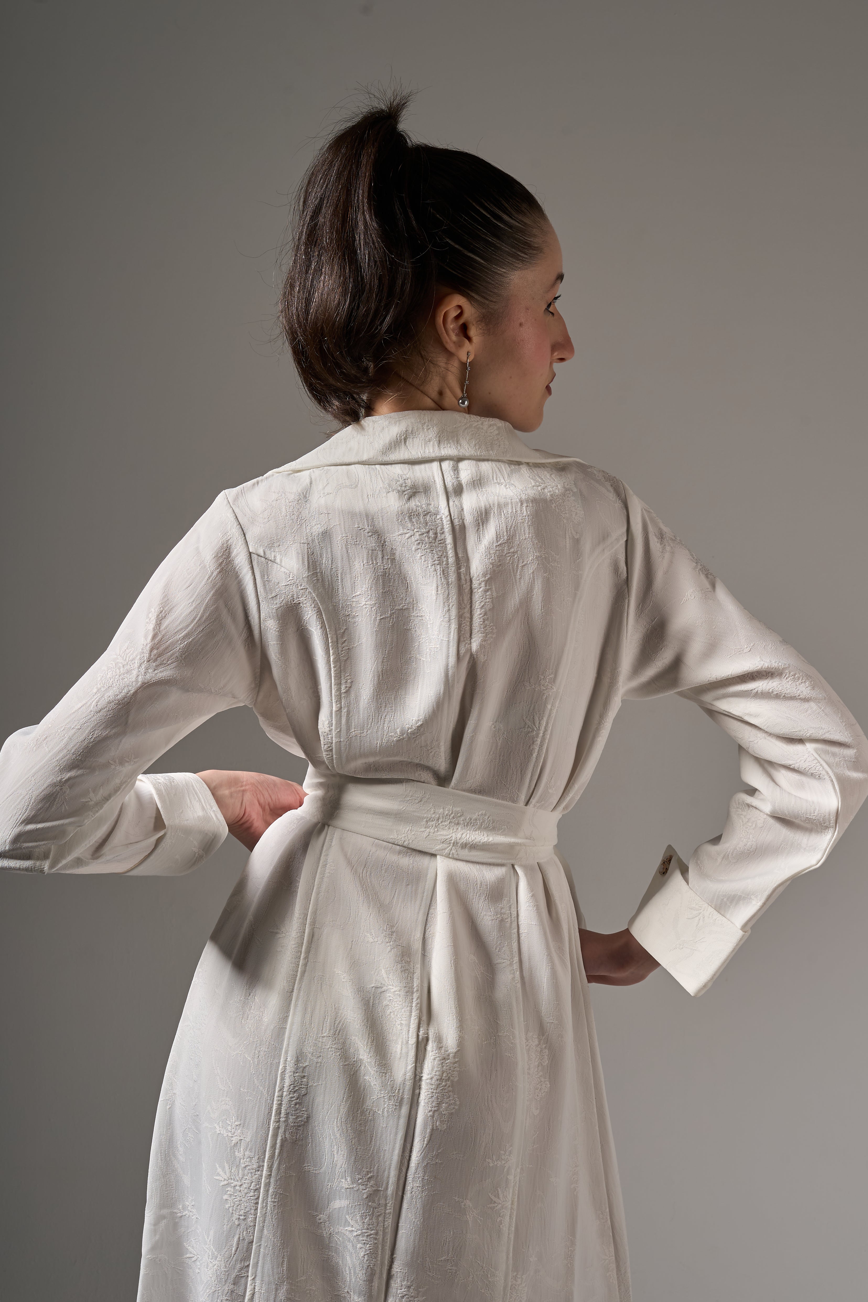 Jacquard Maxi Dress- White