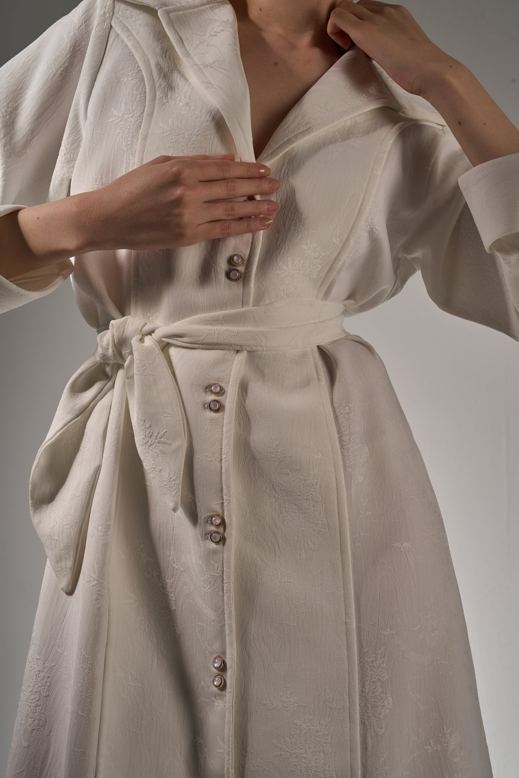 Jacquard Maxi Dress- White