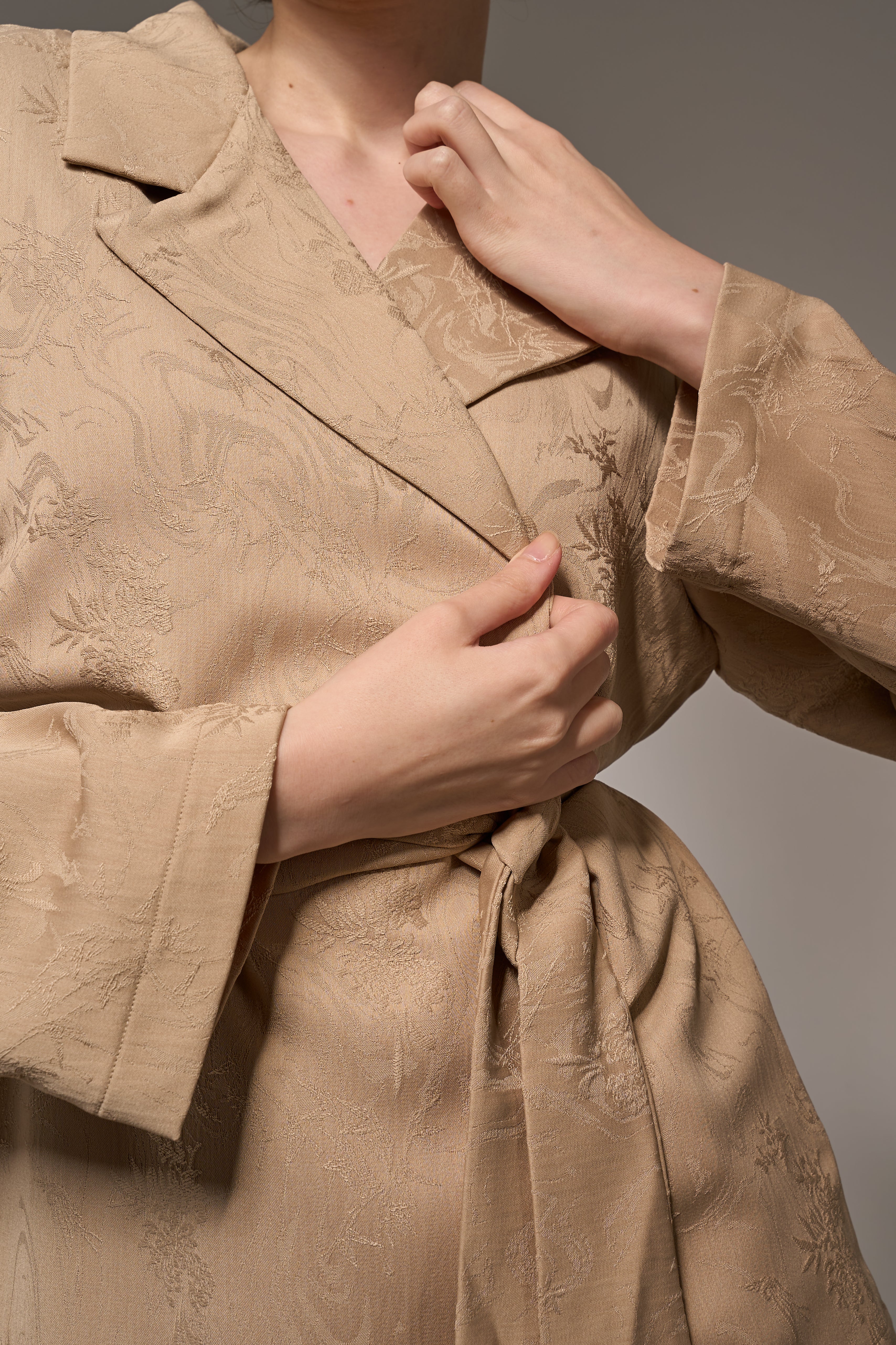 Jacquard Soft Tailoring Suit- Beige