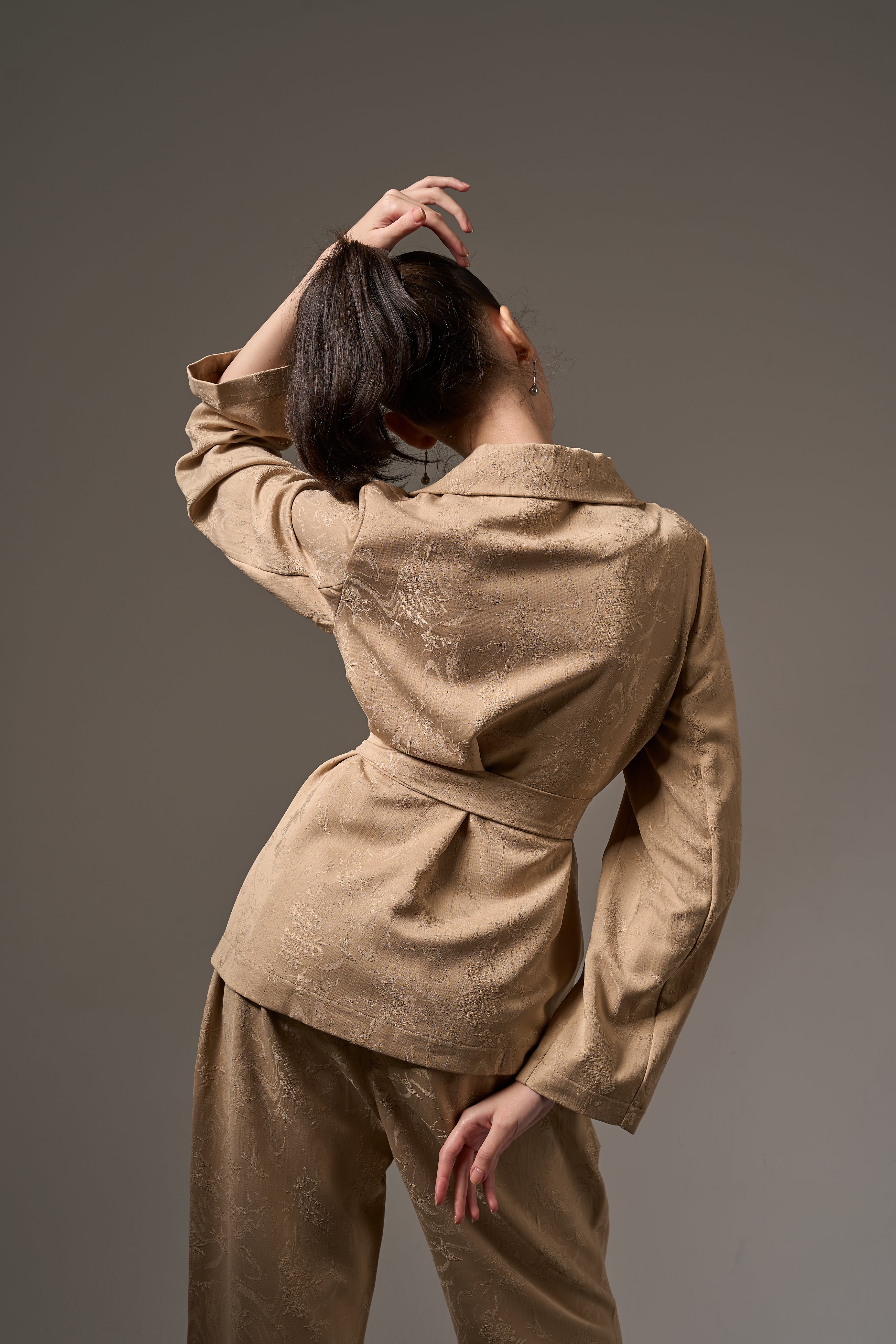 Jacquard Soft Tailoring Suit- Beige