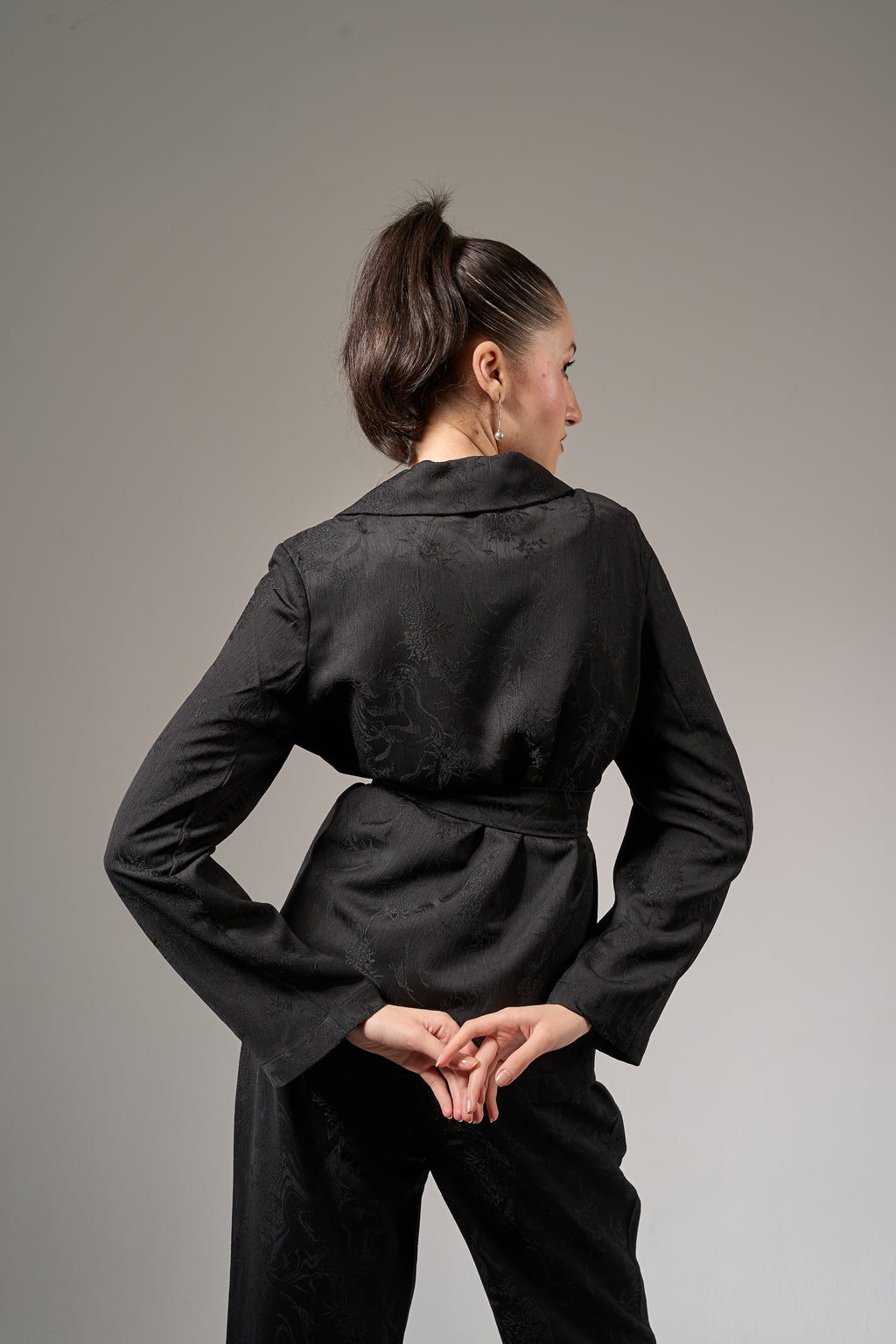 Jacquard Soft Tailoring Suit- Black
