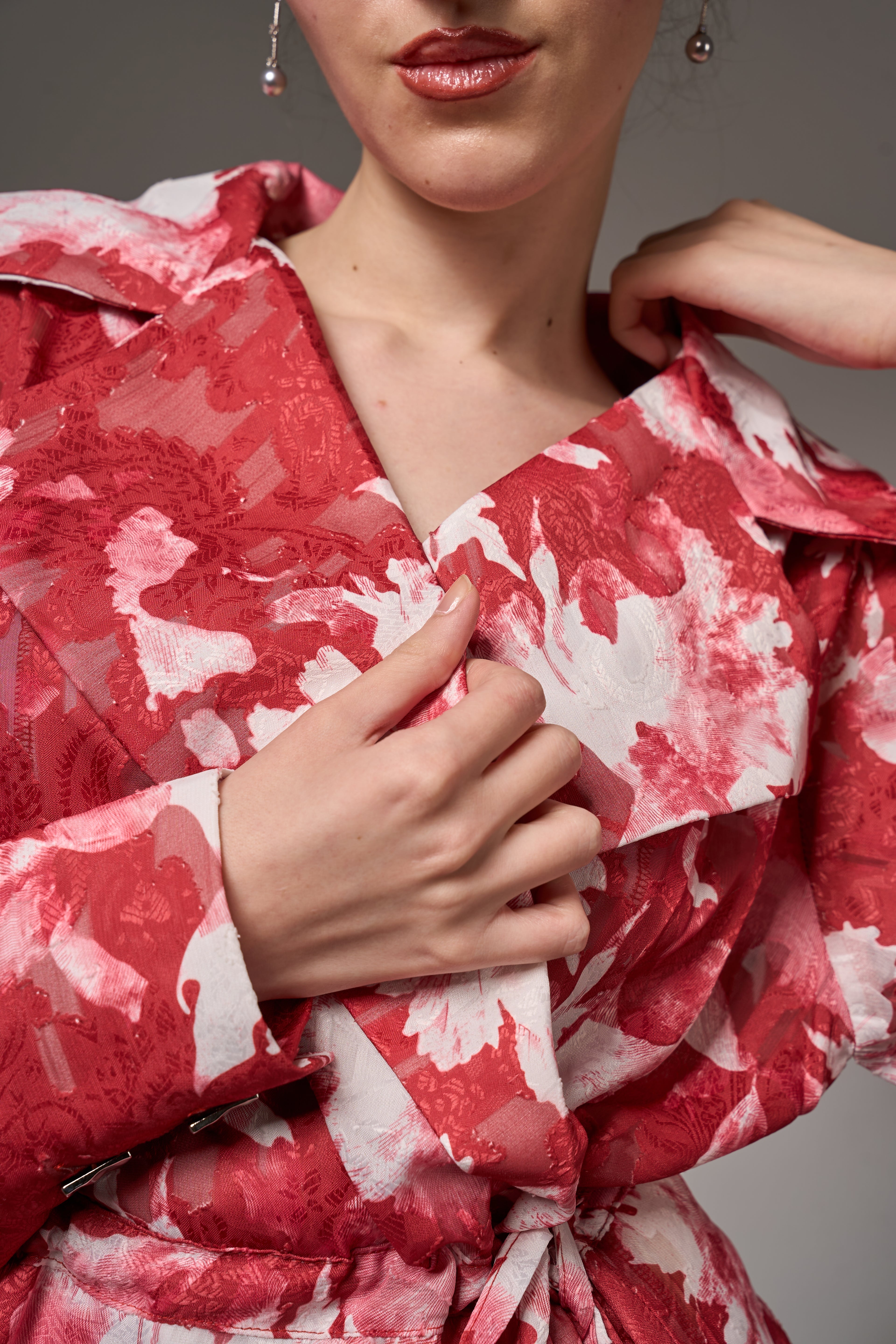Jacquard Chiffon Wrap Top